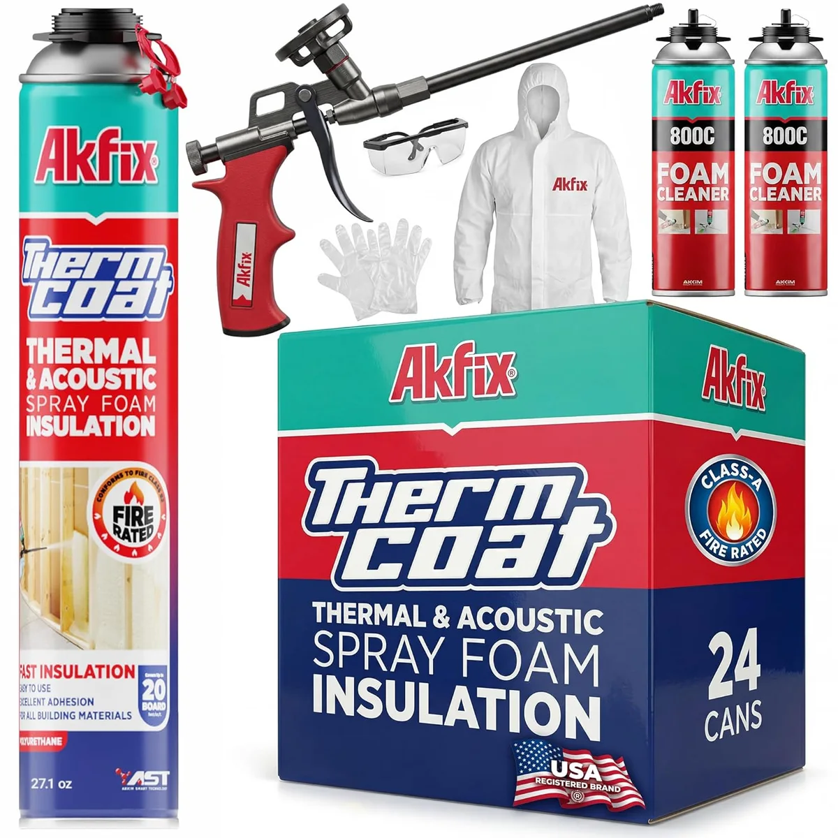 Akfix ThermCoat 24-can spray foam insulation kit