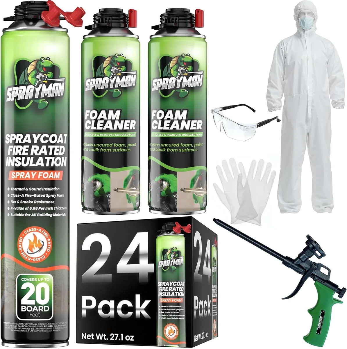 Sprayman SprayCoat 24-can spray foam insulation kit