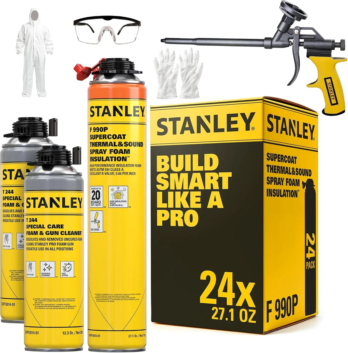 Stanley F990P SuperCoat 24-can spray foam insulation kit